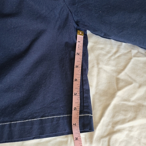 Fashion Nova Fair and Square Contrast Stitch Navy Shorts Size Large - Picture 5 of 8